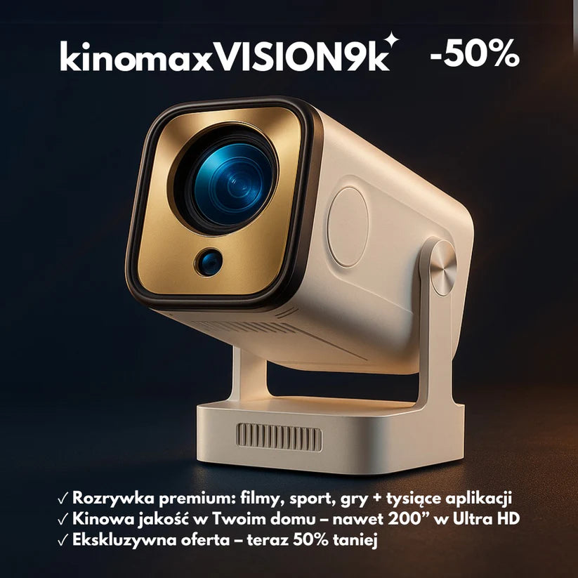 KINOMAX VISION 9K™ – Projektor 200” Ultra HD | Auto-Fokus | Wi-Fi & Bluetooth | Kino w Domu
