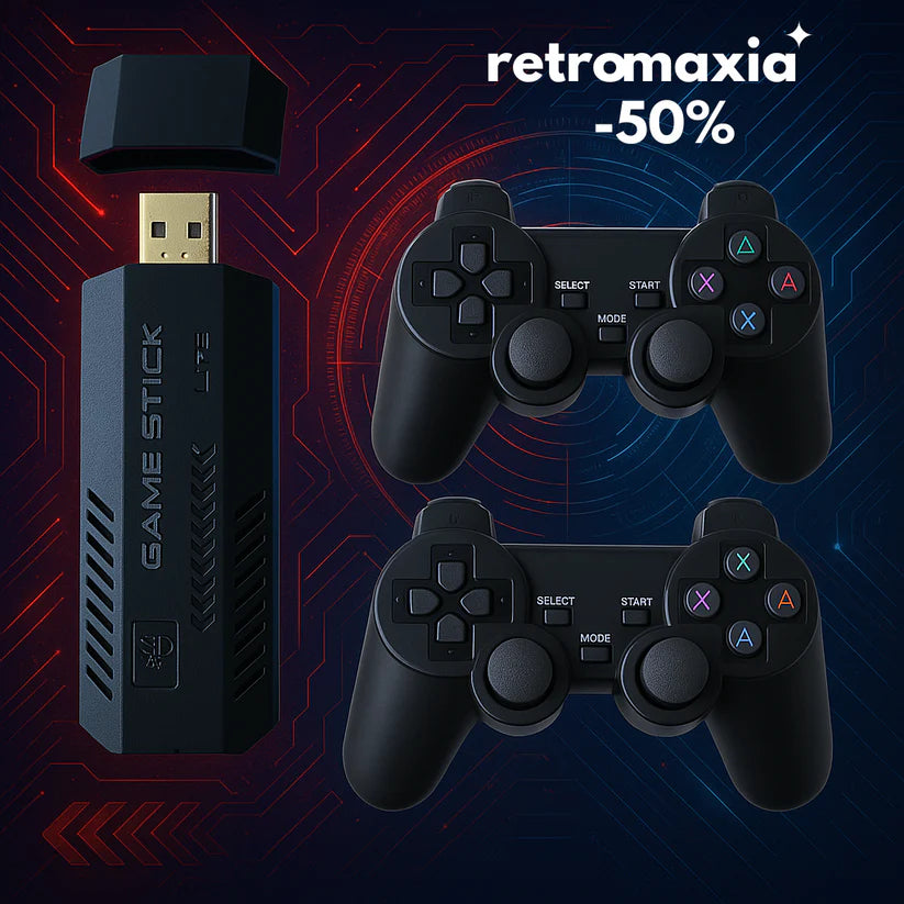 RETROMAXIA™ – Konsola Retro Plug-and-Play + 2 Pady